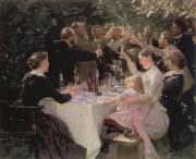 Peder Severin Kroyer, hip hip hurrah artists party at skagen